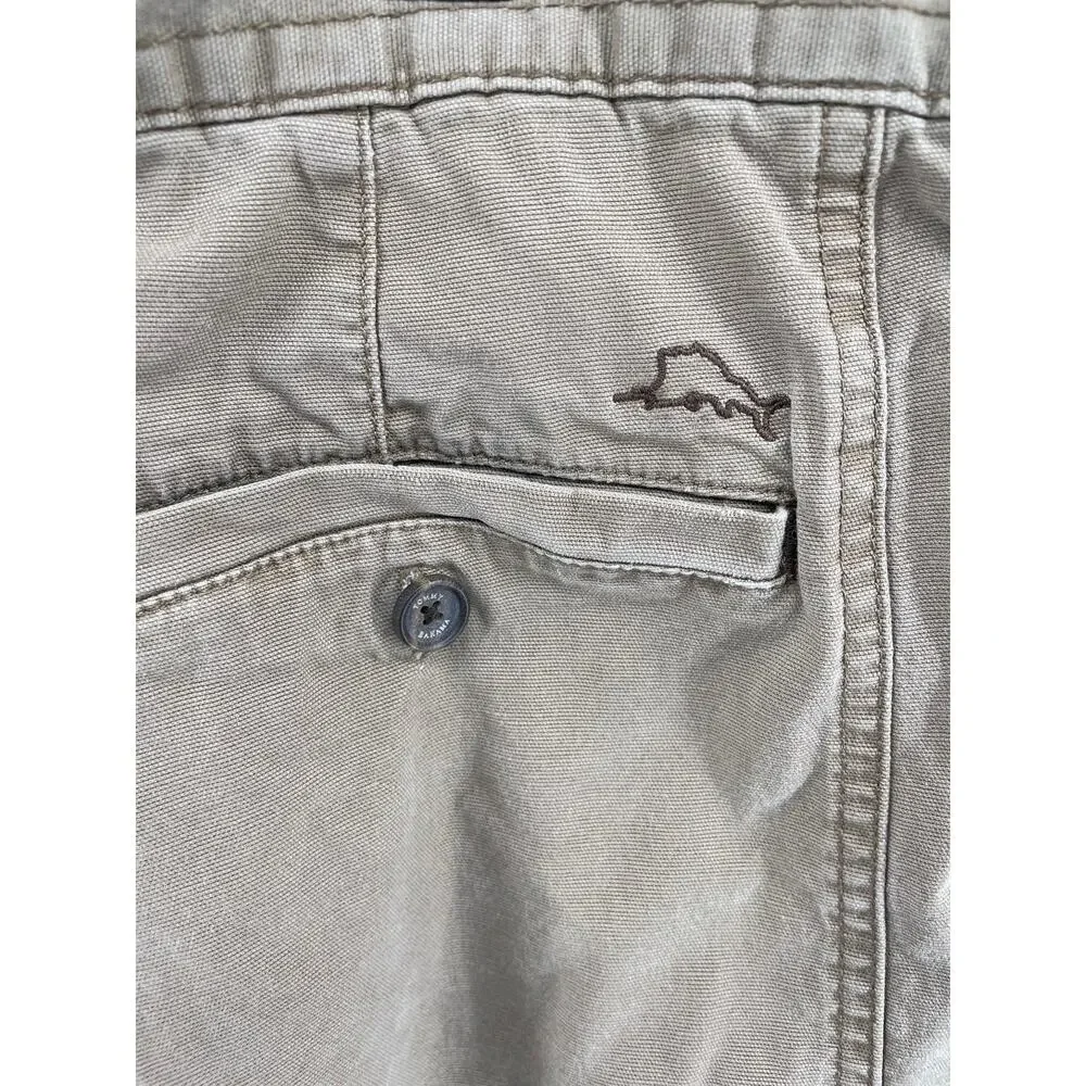 Tommy Bahama Cargo Shorts Men’s 40 Khaki Stretch Tencel Lyocell